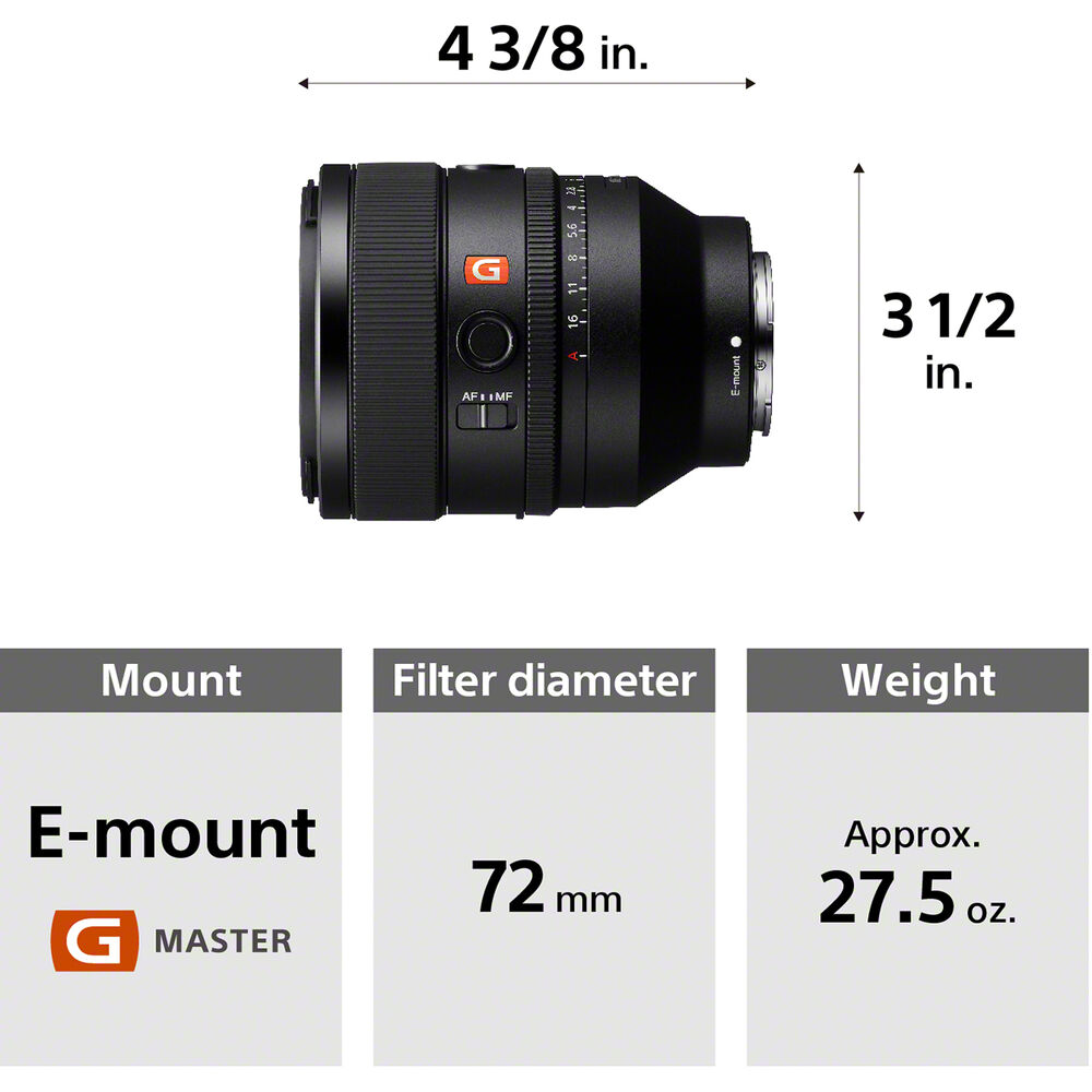 Sony FE 50mm f/1.2 GM Lens (Sony E)